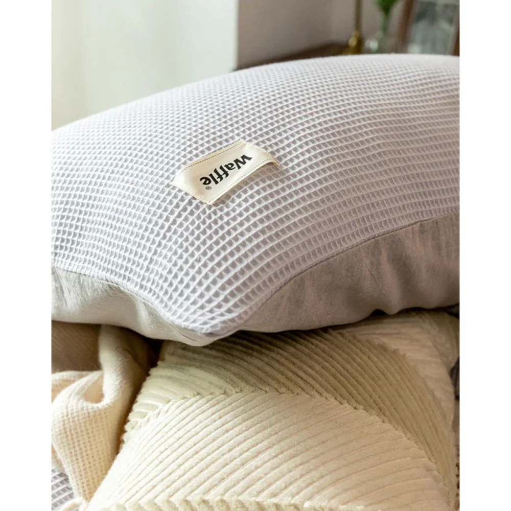 LULLABUY Classic Waffle Lyocell Cotton King Size Bedding Set 100% Cotton